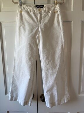 GAP Wide Leg Cotton Linen Pants White Juniors Size 1